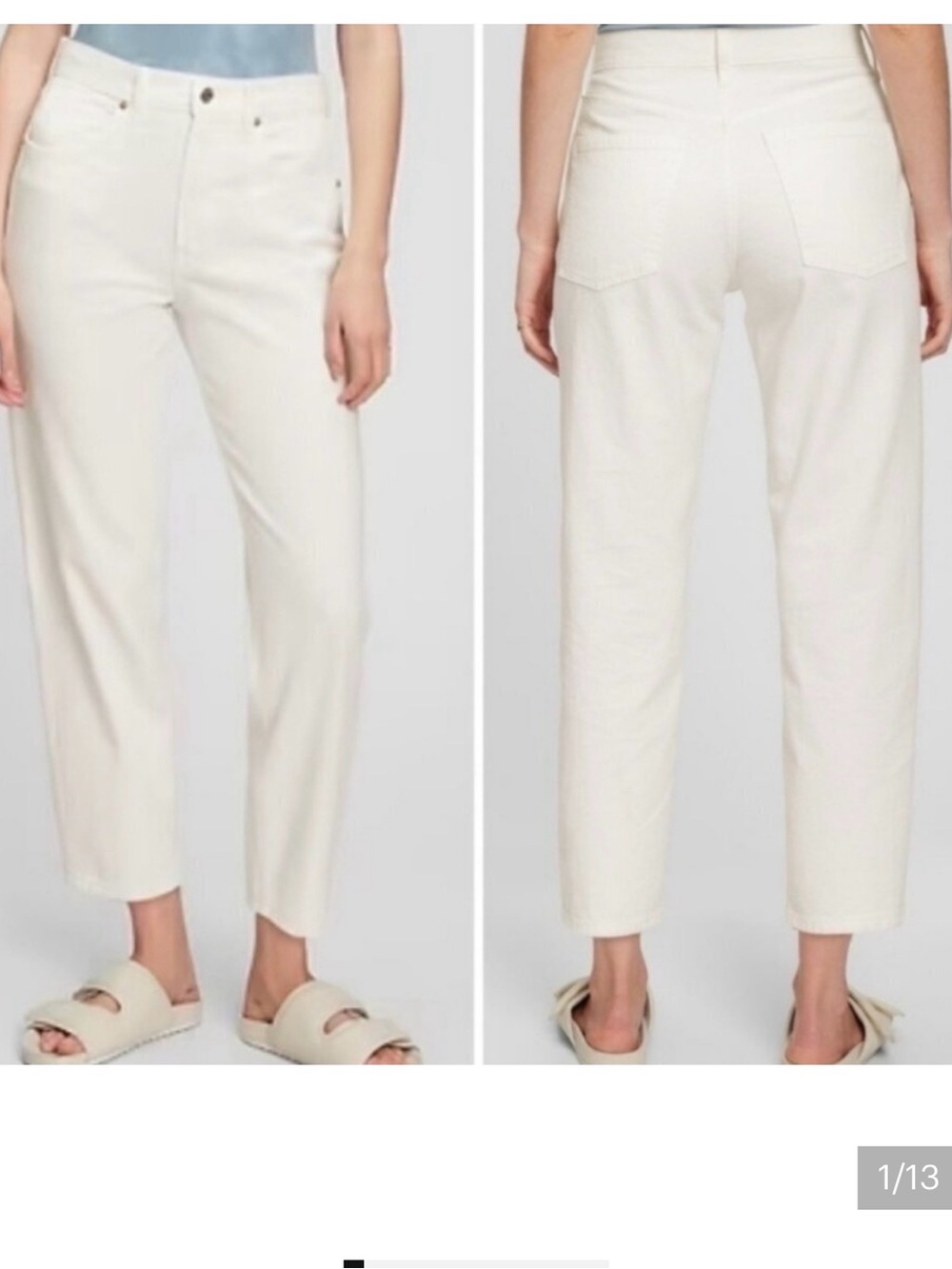 GAP Barrel High-Rise Jeans in Off-White